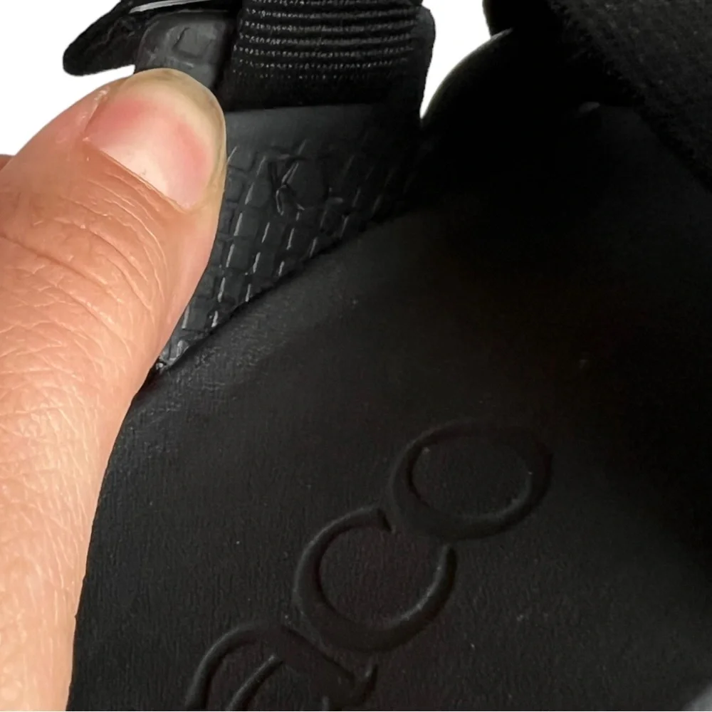 Chaco Sandals Kids Chillo Slides Flip Flop Solid Black Shoes Size‎ 1